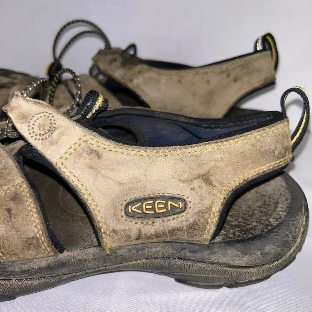 Keen Sandals Newport Closed Toe Leather Shoes Waterproof Bungee Laces Outdoors